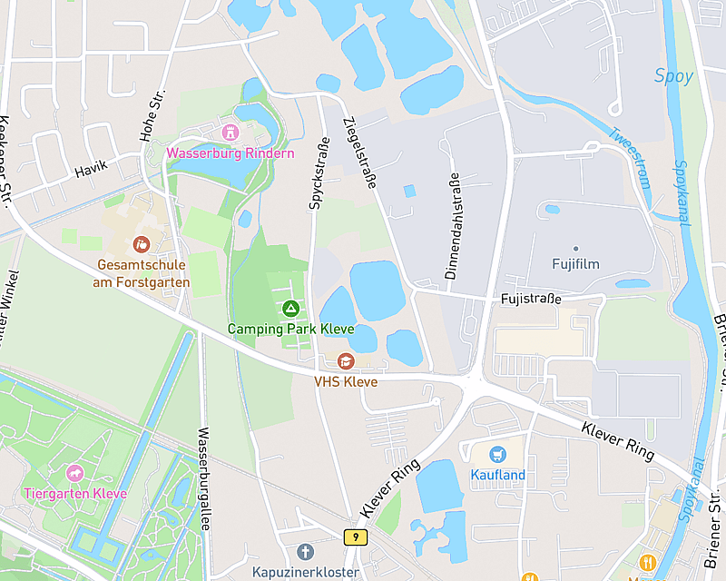 Eine Karte, die den Standort von AniCura Tierärztliches Gesundheitszentrum Kleve zeigt