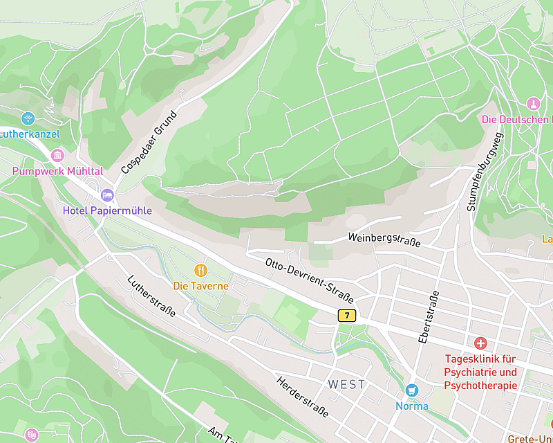 Eine Karte, die den Standort von AniCura Jena zeigt
