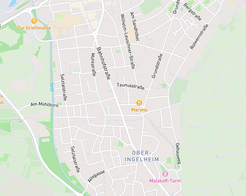 Eine Karte, die den Standort von AniCura Ingelheim zeigt