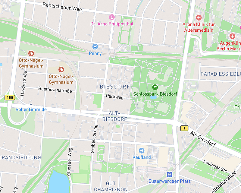 Eine Karte, die den Standort von AniCura Tierklinik Berlin-Biesdorf zeigt