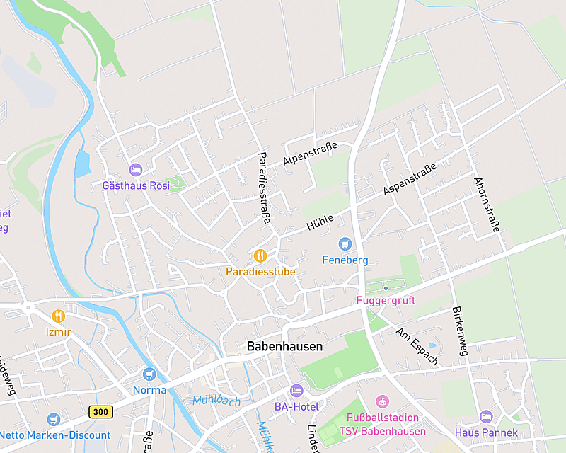 Eine Karte, die den Standort von AniCura Kleintierklinik Babenhausen zeigt