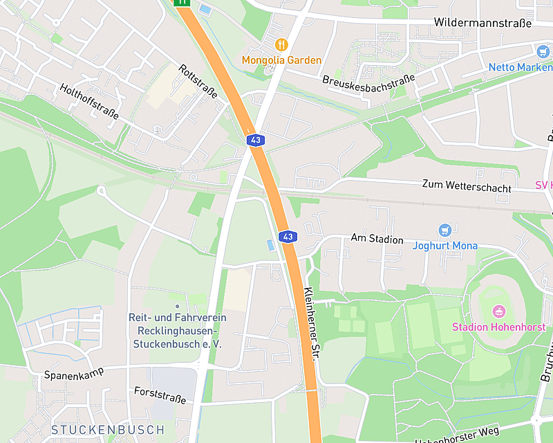 Eine Karte, die den Standort von AniCura Recklinghausen Tierärztliche Klinik für Kleintiere zeigt