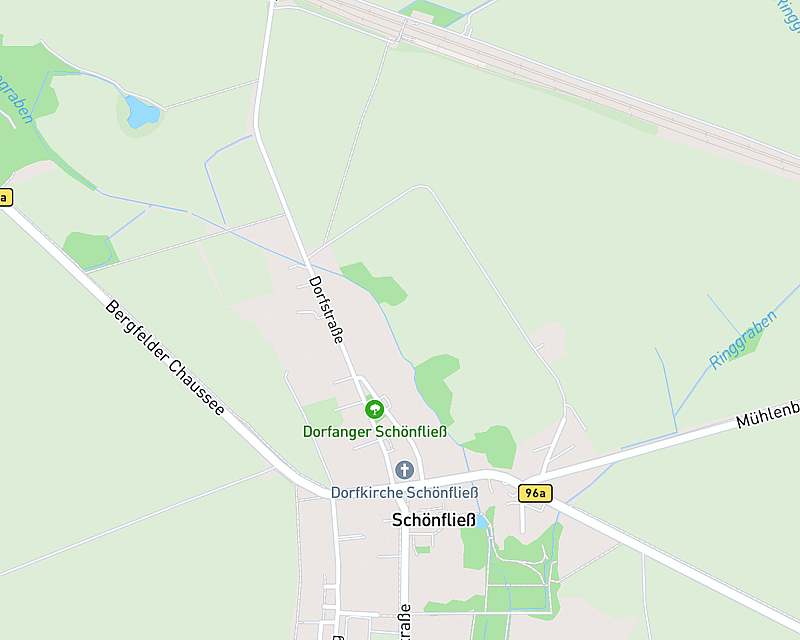 Eine Karte, die den Standort von AniCura Schönfließ zeigt
