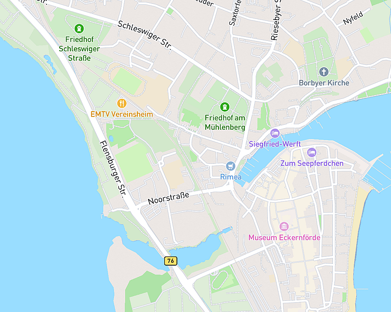 Eine Karte, die den Standort von AniCura Eckernförde zeigt