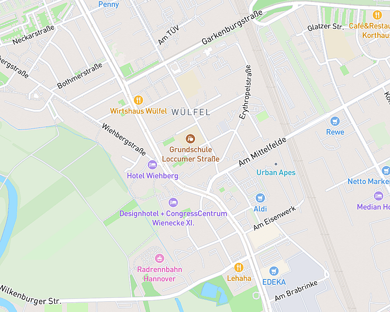 Eine Karte, die den Standort von AniCura Hannover zeigt