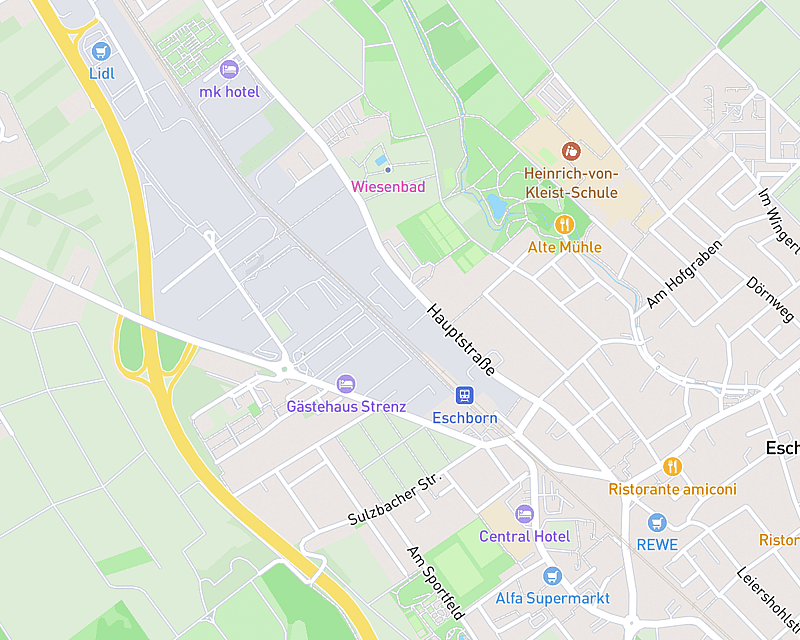 Eine Karte, die den Standort von AniCura Eschborn zeigt