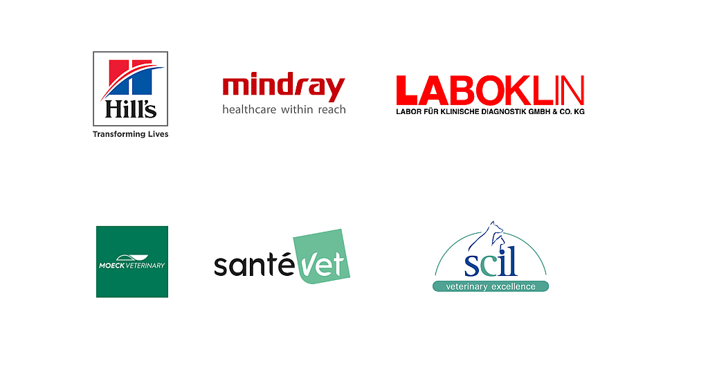 Eine Gruppe von Logos mit Text.